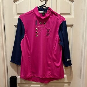 jamie sadock Hot Pink and Navy Long Sleeve Girls' Athletic Tee